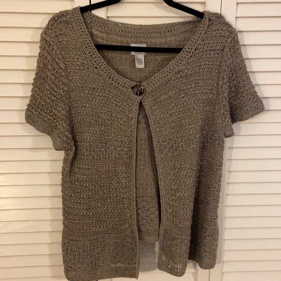 CHICO’S size 2 cardigan…. Mushroom color… EXCELLENT CONDITION - Picture 2 of 5